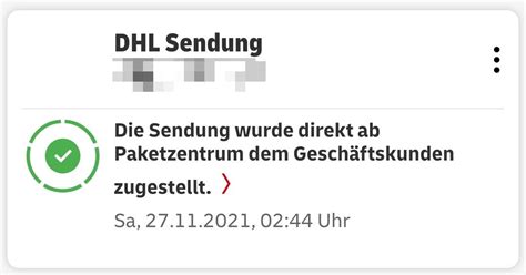 dhl sendung ab paketzentrum.